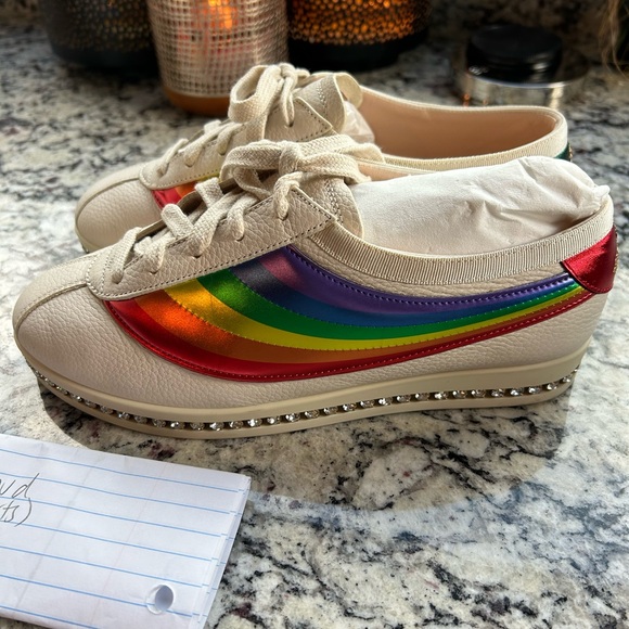 EUC Gucci rainbow sneakers with crystal details along the sole, size 35 - Picture 1 of 10